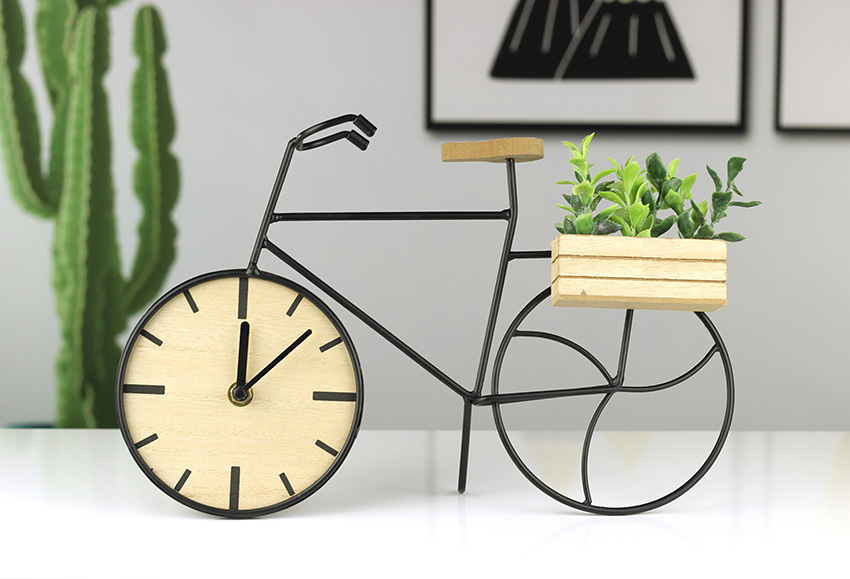 Bicycle clock with plants KD-8058