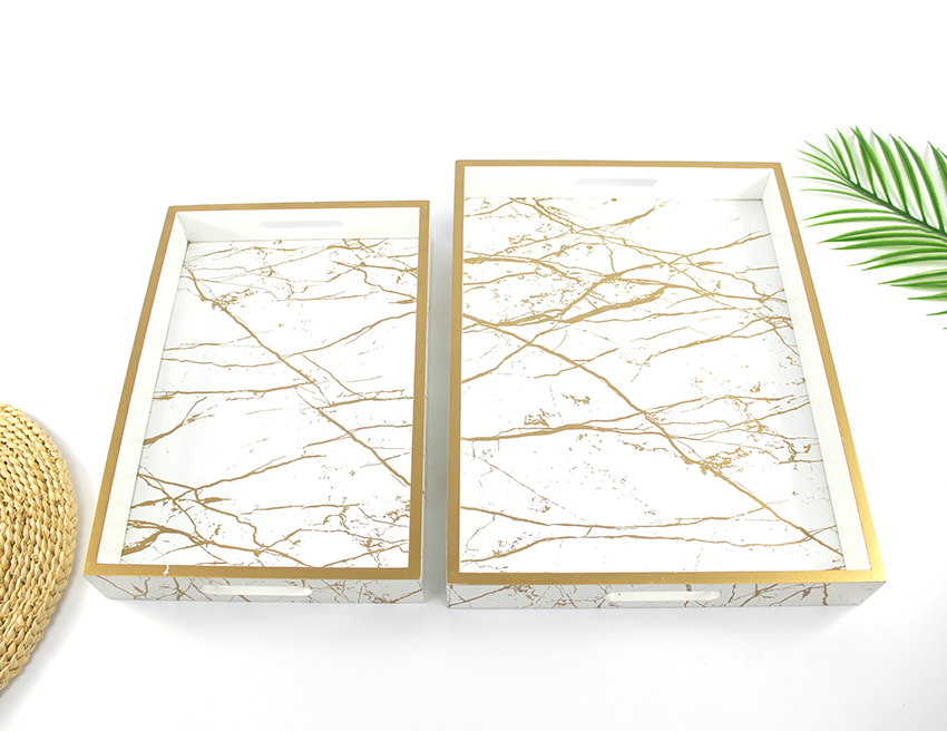 wooden marble square tray HT-001