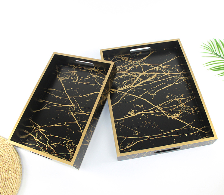 wooden marble square tray HT-001