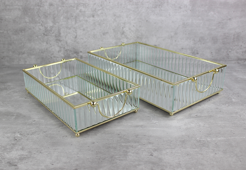 Striped glass tray JB0216